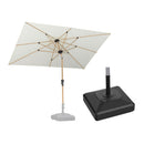 PURPLE LEAF Parasol Droit Inclinable Grain de Bois de Marché Carré Rectangle Rond avec socle