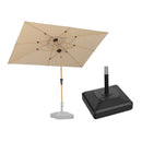 PURPLE LEAF Parasol Droit Inclinable Grain de Bois de Marché Carré Rectangle Rond avec socle
