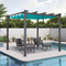 PURPLE LEAF Pergola Aluminium Tissu Teint en Fil Pergola pour Terrasse Exterieur, Toit Coulissante, Pavillon De Jardin