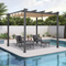 PURPLE LEAF Pergola Aluminium Tissu Teint en Fil Pergola pour Terrasse Exterieur, Toit Coulissante, Pavillon De Jardin
