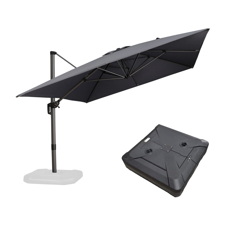 PURPLE LEAF Parasol Déporté de Jardin Économique Rectangulaire avec socle