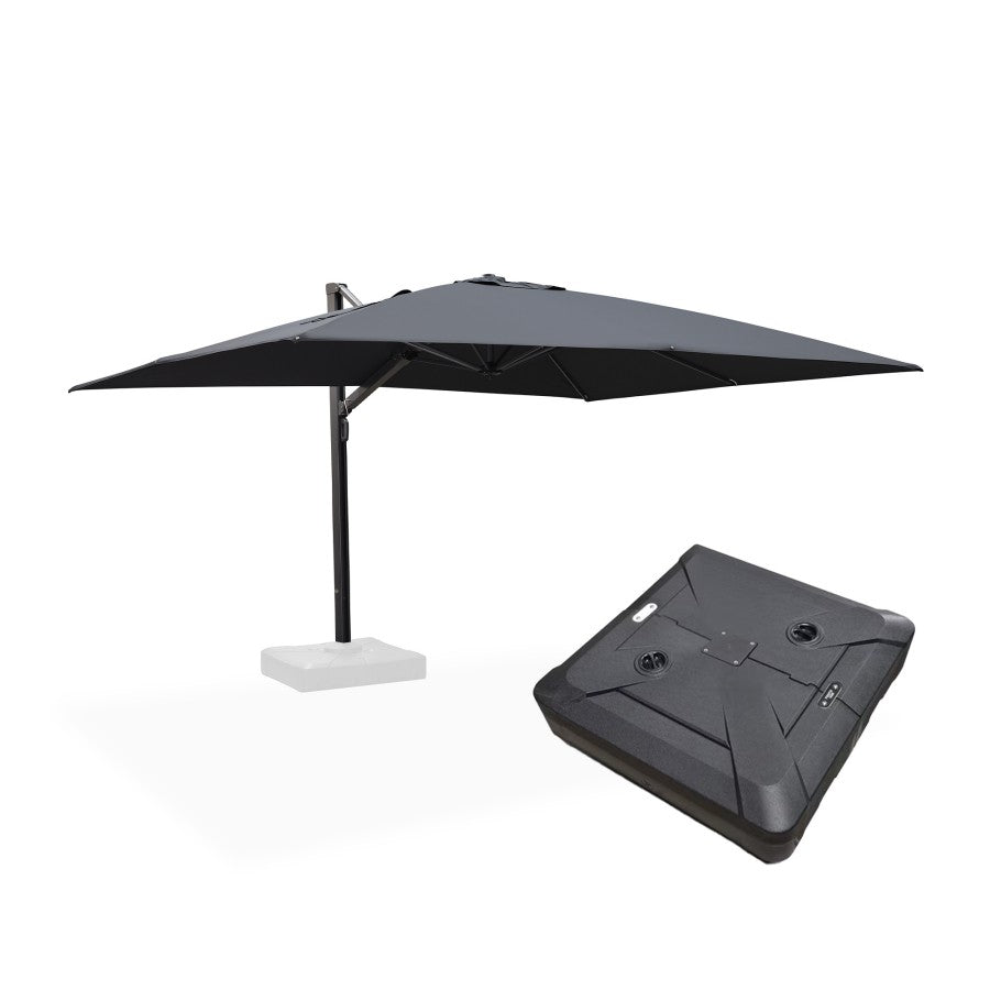 PURPLE LEAF Parasol Déporté Mégagrand Ultra-lourd Rectangulaire avec socle