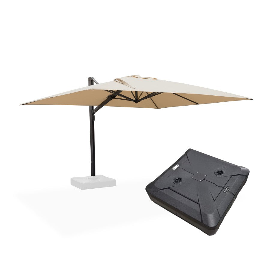 PURPLE LEAF Parasol Déporté Mégagrand Ultra-lourd Rectangulaire avec socle