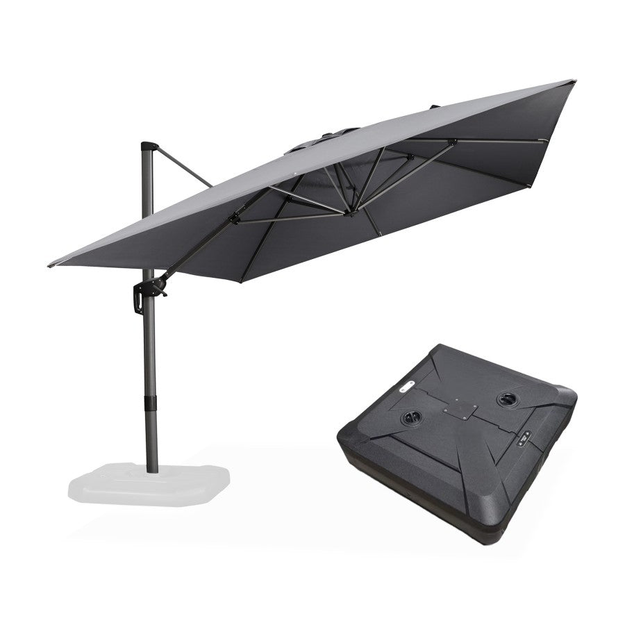 PURPLE LEAF Parasol Déporté de Jardin Économique Rectangulaire avec socle