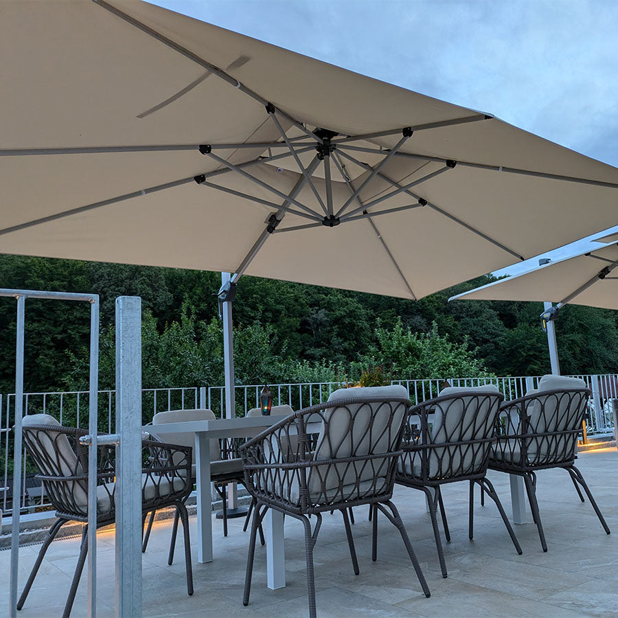 PURPLE LEAF Parasol Déporté Inclinable Rectangulaire, Parasol De Jardin Extérieur Toit à Double Rotatif 360°, Parasol Terrasse Extérieur