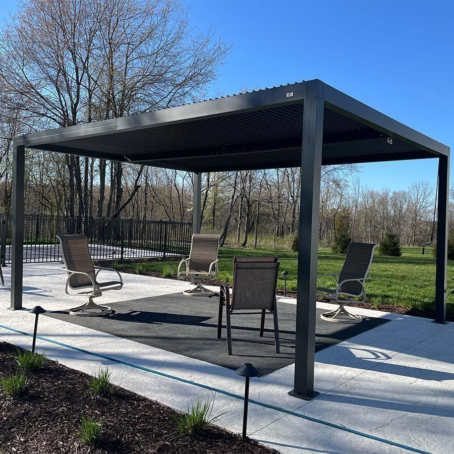 PURPLE LEAF Pergola Bioclimatique Pergola Aluminium Lames Orientables Tonnelle de Jardin Imperméable pour Terrasse Extérieur Carport, Anthracite