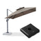 PURPLE LEAF Parasol Déporté à Double Toit avec Cadre Gris Acier Carré Rectangle avec socle