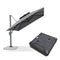 PURPLE LEAF Parasol Déporté à Double Toit avec Cadre Gris Acier Carré Rectangle avec socle