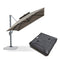 PURPLE LEAF Parasol Déporté à Double Toit avec Cadre Gris Acier Carré Rectangle avec socle