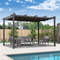 PURPLE LEAF Pergola Aluminium Tissu Teint en Fil Pergola pour Terrasse Exterieur, Toit Coulissante, Pavillon De Jardin