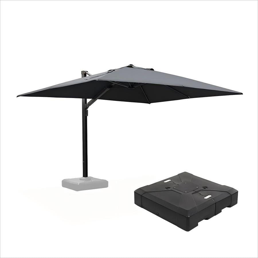 PURPLE LEAF Parasol Déporté Mégagrand Ultra-lourd Rectangulaire avec socle