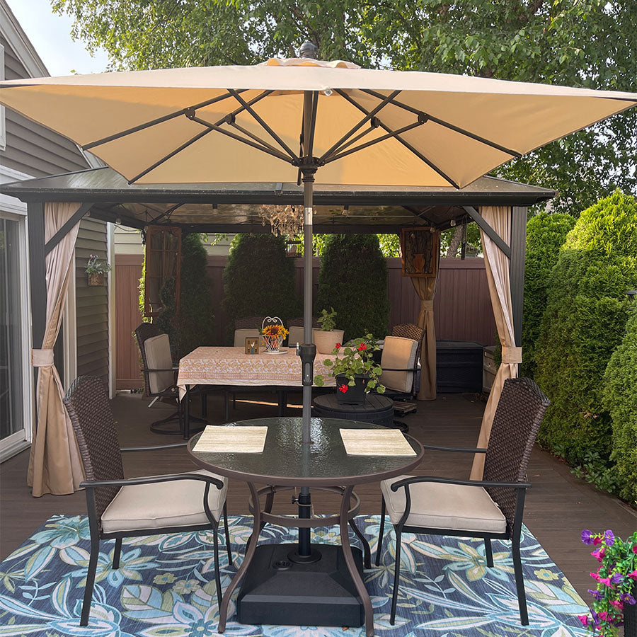 PURPLE LEAF Parasol inclinable en aluminium à mât droit, Carré, Rectangulaire et Rond