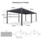 PURPLE LEAF Pergola Bioclimatique d'extérieur en aluminium à toit réglable pour terrasse et jardin grise