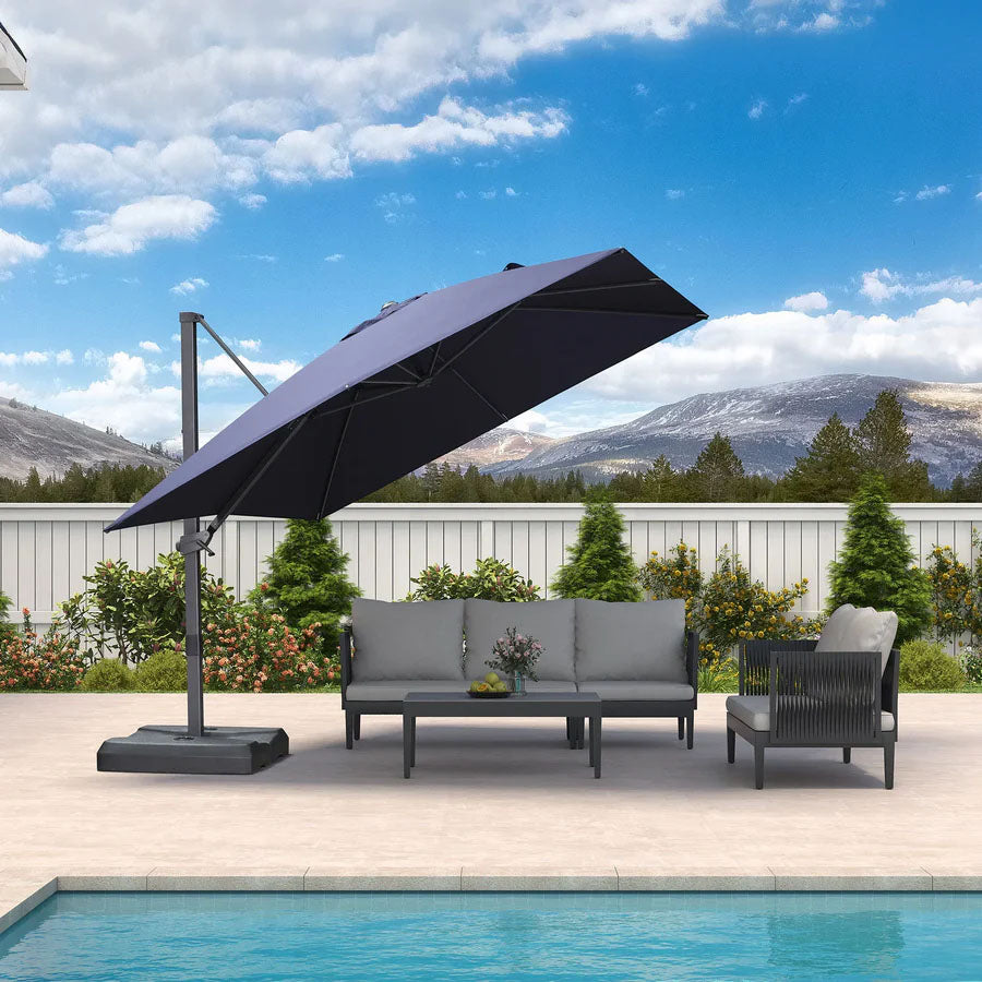 PURPLE LEAF Parasol déporté à inclinaison progressive - Parasol de Terrasse Abordable