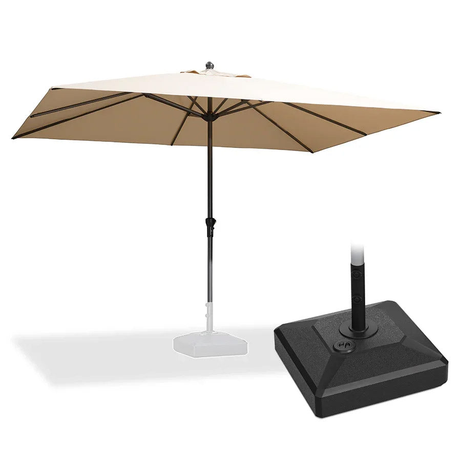 PURPLE LEAF Parasol en Aluminium à Mât Droit, Parasol d'Extérieur,Convient aux Jardins, Terrasses et abords de  Piscine ,Avec Socle