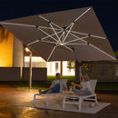 PURPLE LEAF Parasol De Jardin Extérieur avec LED Parasol Déporté Toit à Double Rotatif 360° Parasol Excentré Inclinable Parasol Terrasse Extérieur