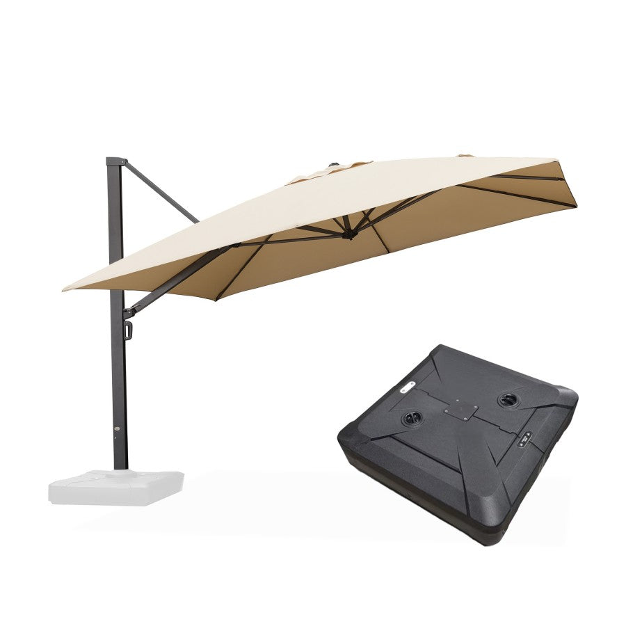 PURPLE LEAF Parasol Déporté Mégagrand Ultra-lourd Carré avec socle