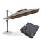 PURPLE LEAF Parasol Déporté à Double Toit avec Cadre Gris Acier Carré Rectangle avec socle