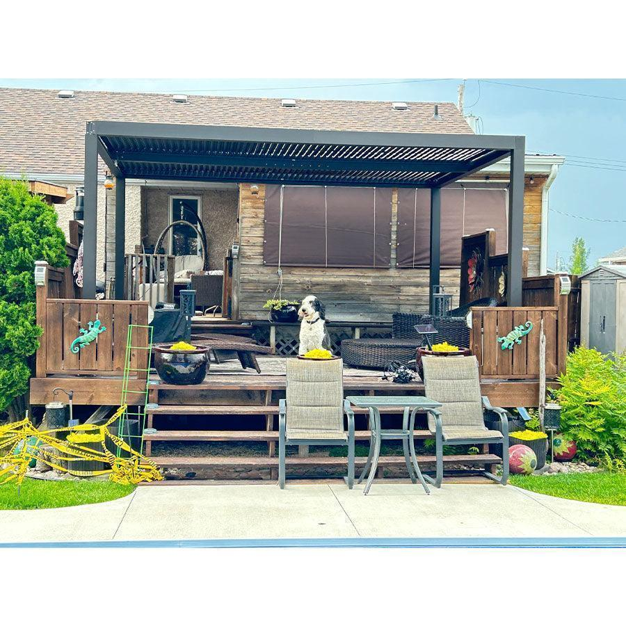 PURPLE LEAF Pergola Bioclimatique Pergola Aluminium Lames Orientables Tonnelle de Jardin Imperméable pour Terrasse Extérieur Carport, Anthracite