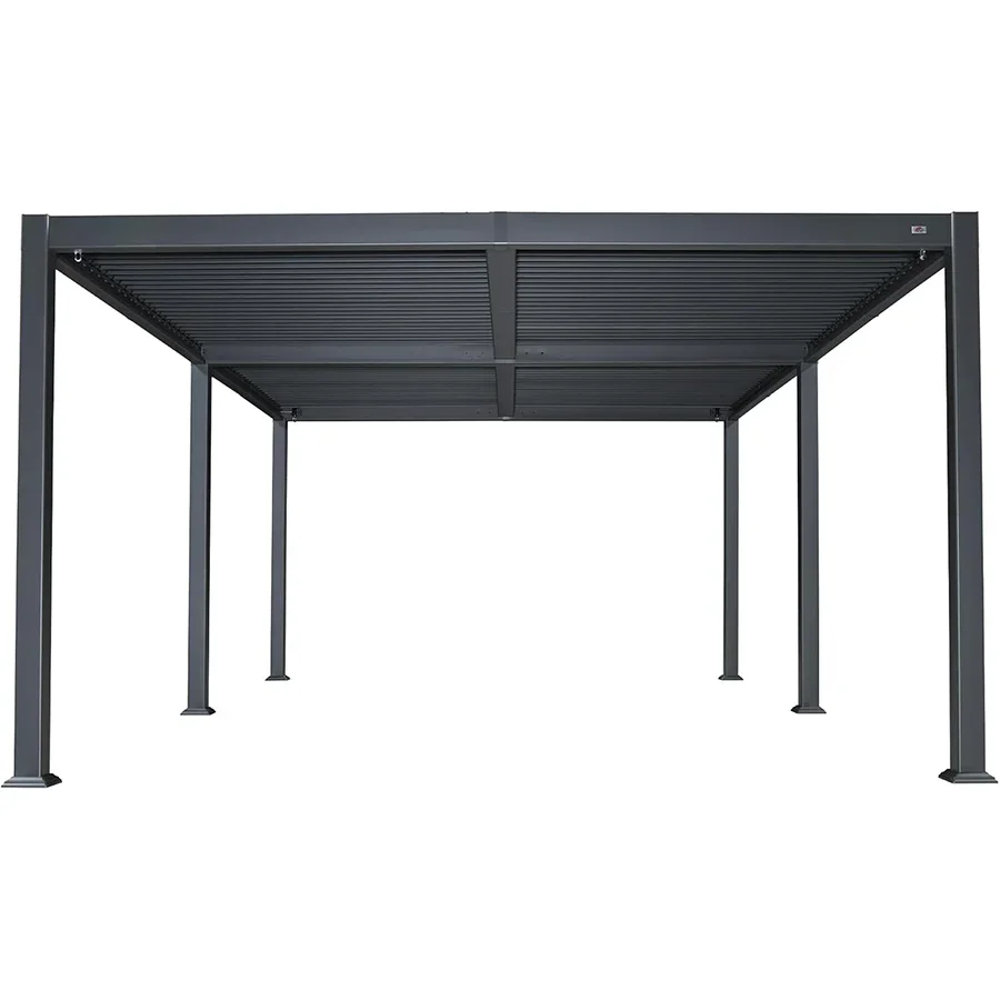 PURPLE LEAF Pergola Bioclimatique d'extérieur en aluminium à toit réglable pour terrasse et jardin grise