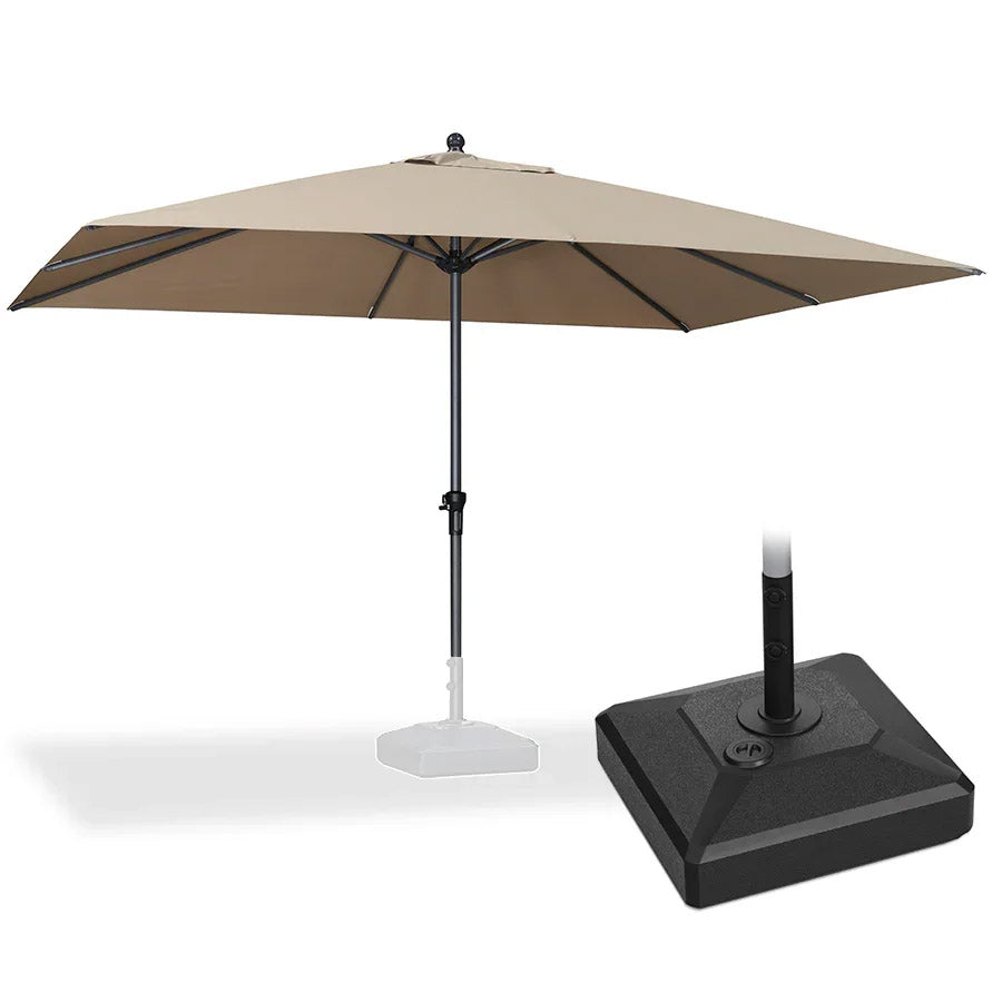 PURPLE LEAF Parasol en Aluminium à Mât Droit, Parasol d'Extérieur,Convient aux Jardins, Terrasses et abords de  Piscine ,Avec Socle