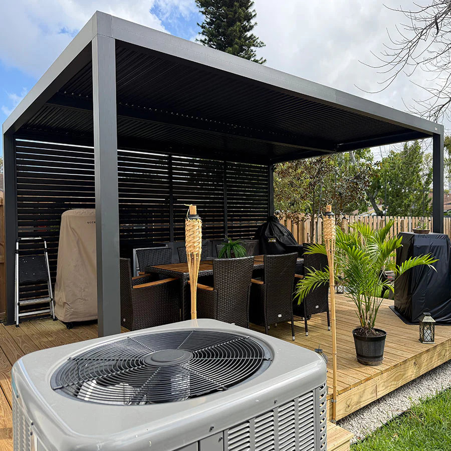 PURPLE LEAF Pergola Bioclimatique Pergola Aluminium Lames Orientables Tonnelle de Jardin Imperméable pour Terrasse Extérieur Carport, Anthracite