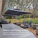 PURPLE LEAF Parasol Déporté Inclinable Rectangulaire, Parasol De Jardin Extérieur Toit à Double Rotatif 360°, Parasol Terrasse Extérieur