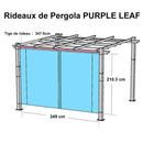 PURPLE LEAF Housse de Protection Solaire de Pergola Dépliable – Housse de Remplissage en Tissu Résistant pour Terrasses et Vérandas