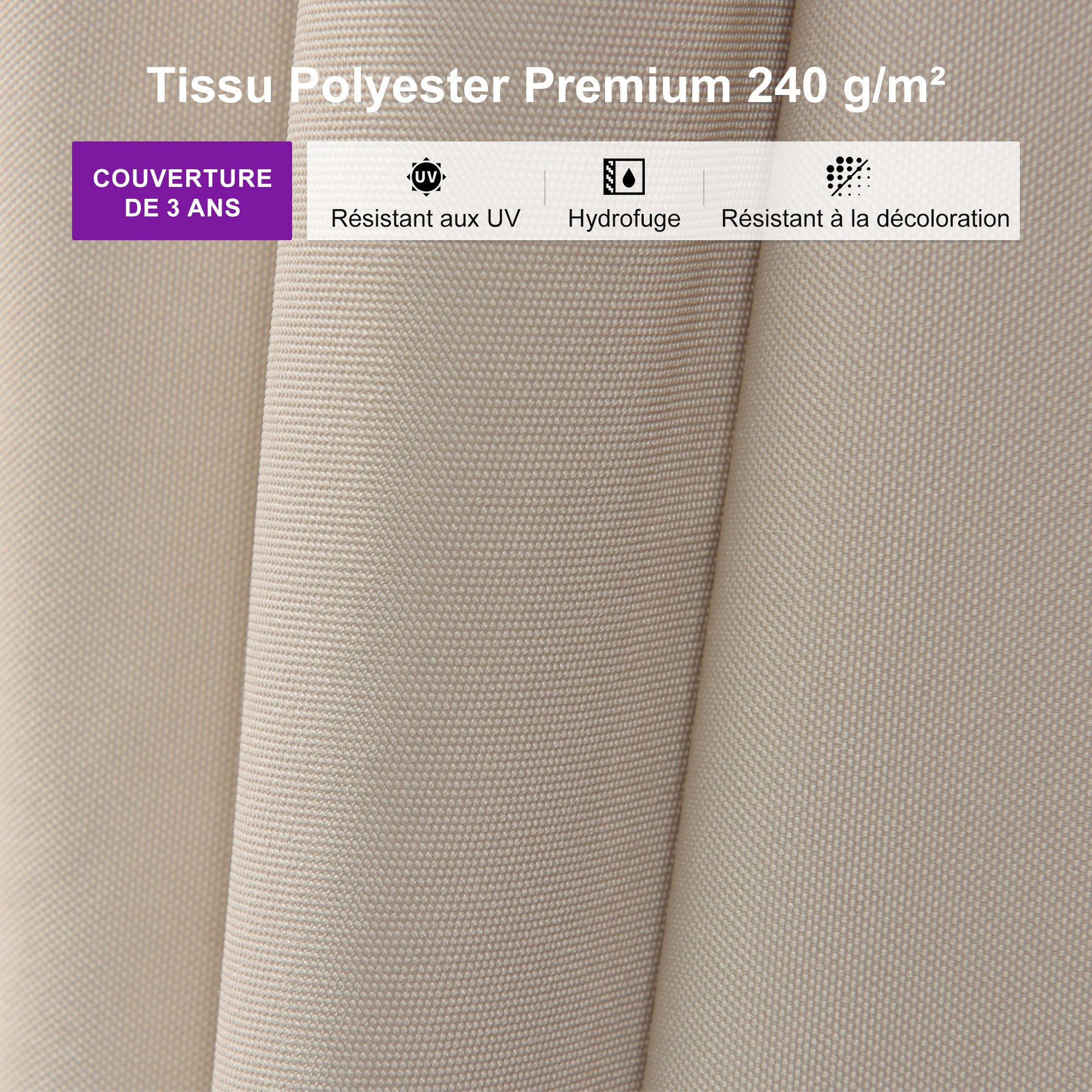 PURPLE LEAF Parasol déporté à inclinaison progressive - Parasol de Terrasse Abordable