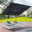 PURPLE LEAF Parasol De Jardin Extérieur avec LED Parasol Déporté Toit à Double Rotatif 360° Parasol Excentré Inclinable Parasol Terrasse Extérieur