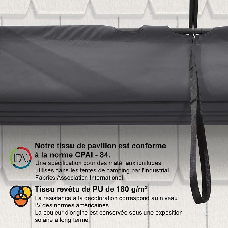 PURPLE LEAF Housse de Protection Solaire de Pergola Dépliable – Housse de Remplissage en Tissu Résistant pour Terrasses et Vérandas