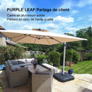 PURPLE LEAF Parasol Déporté Inclinable Rectangulaire, Parasol De Jardin Extérieur Toit à Double Rotatif 360°, Parasol Terrasse Extérieur