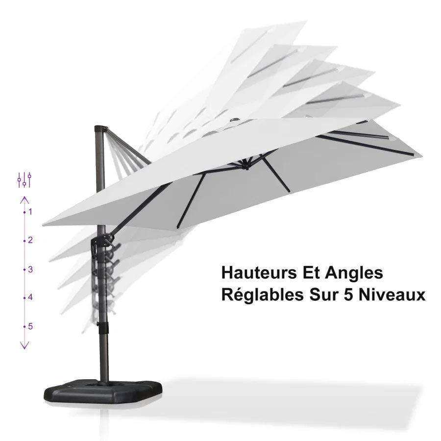 PURPLE LEAF Parasol Déporté de Jardin Économique Carré avec socle