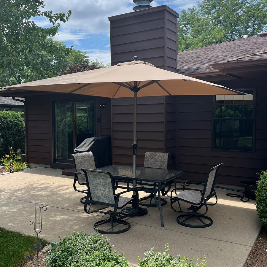 PURPLE LEAF Parasol Droit de Marché avec Système de Manivelle Visible Carré Rectangle Rond