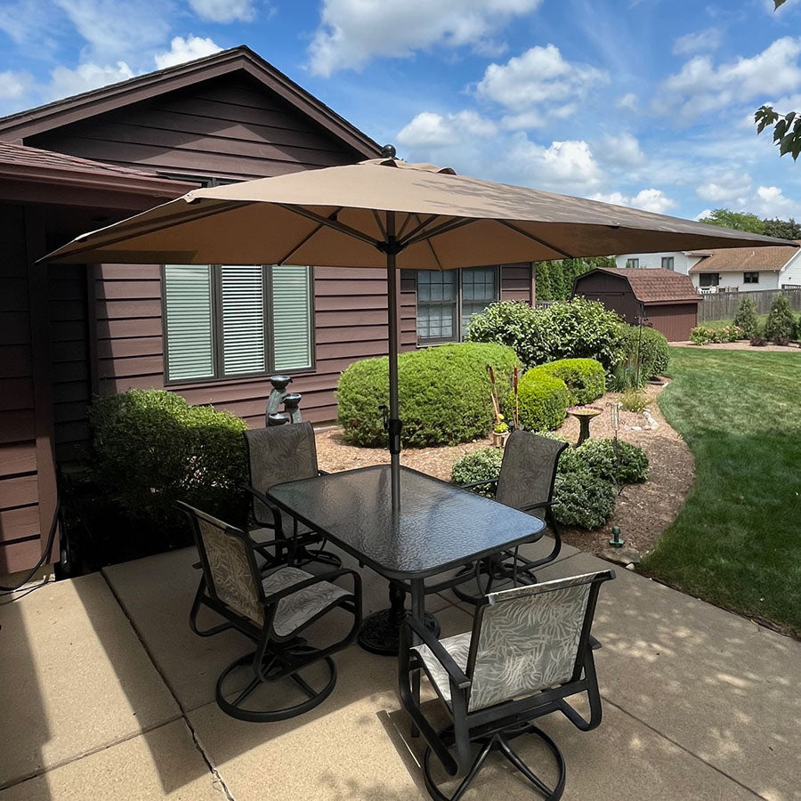 PURPLE LEAF Parasol Droit de Marché avec Système de Manivelle Visible Carré Rectangle Rond