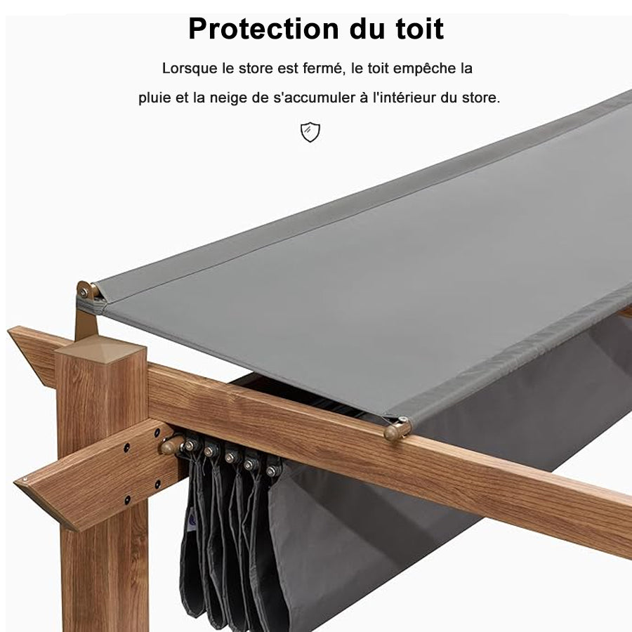 PURPLE LEAF Pergola rétractable extérieure avec pare-soleil auvent abri en métal pour patio de jardin porche pavillon de plage