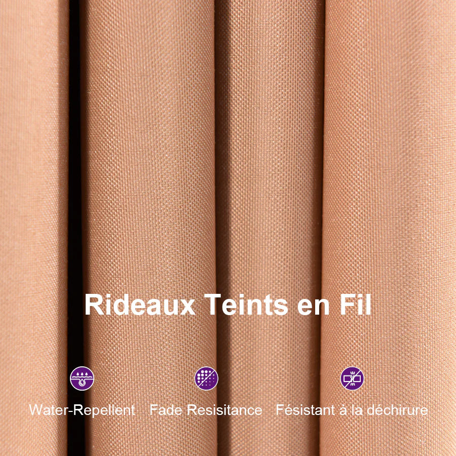 PURPLE LEAF Tonnelle de Jardin, Toit Double en Acier Galvanisé, Avec Rideaux Améliorés et Guirlandes Lumineuses Transparentes, Bronze