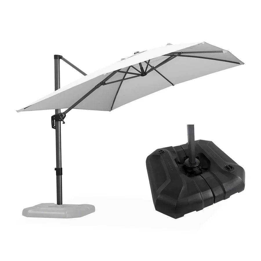 PURPLE LEAF Parasol Déporté de Jardin Économique Rectangulaire avec socle