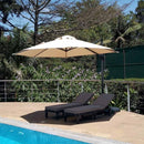 PURPLE LEAF Parasol De Jardin Extérieur Rond, Parasol Déporté Rotatif 360°, Parasol Excentré Inclinable, Parasol Suspendu Balcon , avec socle