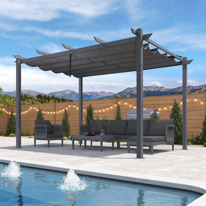 PURPLE LEAF Pergola Bioclimatique,Aluminium  Pergola,Avec Auvent,Pavillon de Jardin Rétractable,Pergola Terrasse