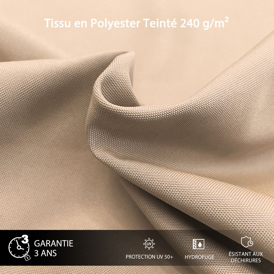 PURPLE LEAF Parasol Déporté Inclinable Rectangulaire, Parasol De Jardin Extérieur Toit à Double Rotatif 360°, Parasol Terrasse Extérieur