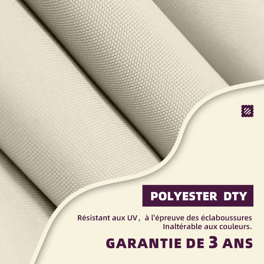 PURPLE LEAF Parasol Déporté Rond Grain de Bois en Aluminium Parasol De Jardin Extérieur Toit à Double Rotatif 360°