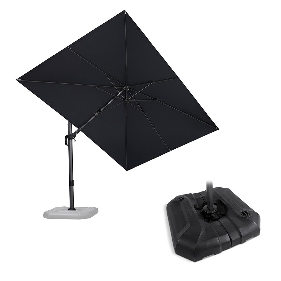 PURPLE LEAF Parasol Déporté Inclinable Gauche Droite Carré et Rectangulaire avec socle