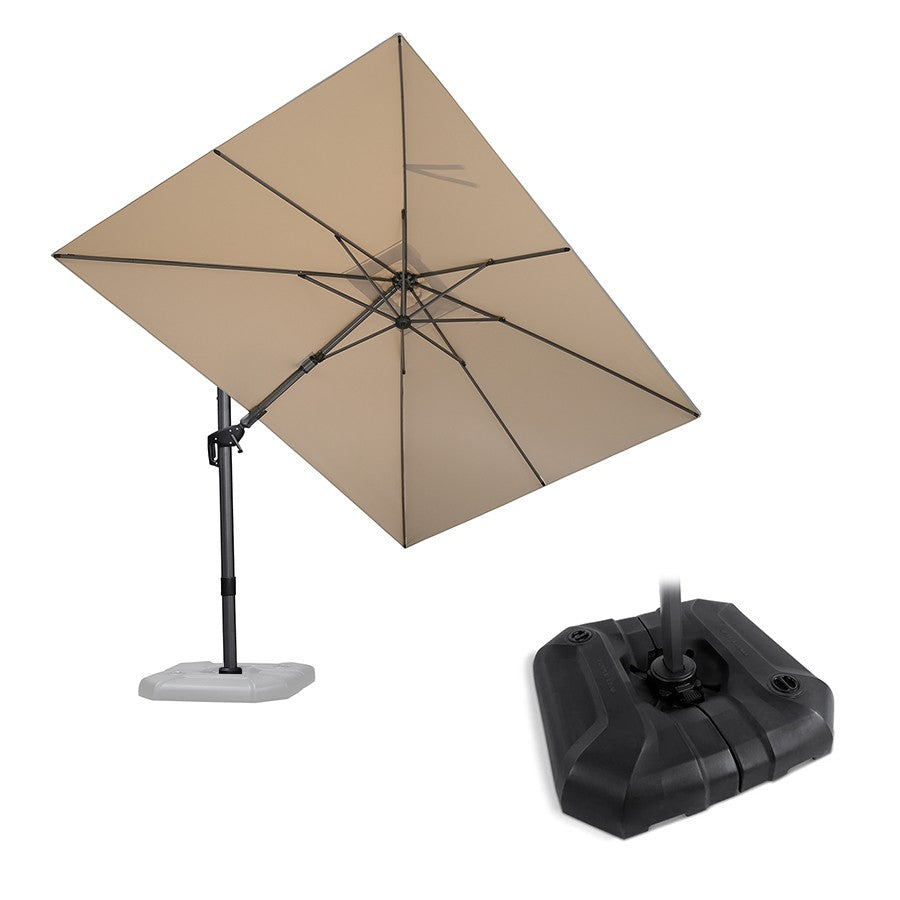 PURPLE LEAF Parasol Déporté Inclinable Gauche Droite Carré et Rectangulaire avec socle