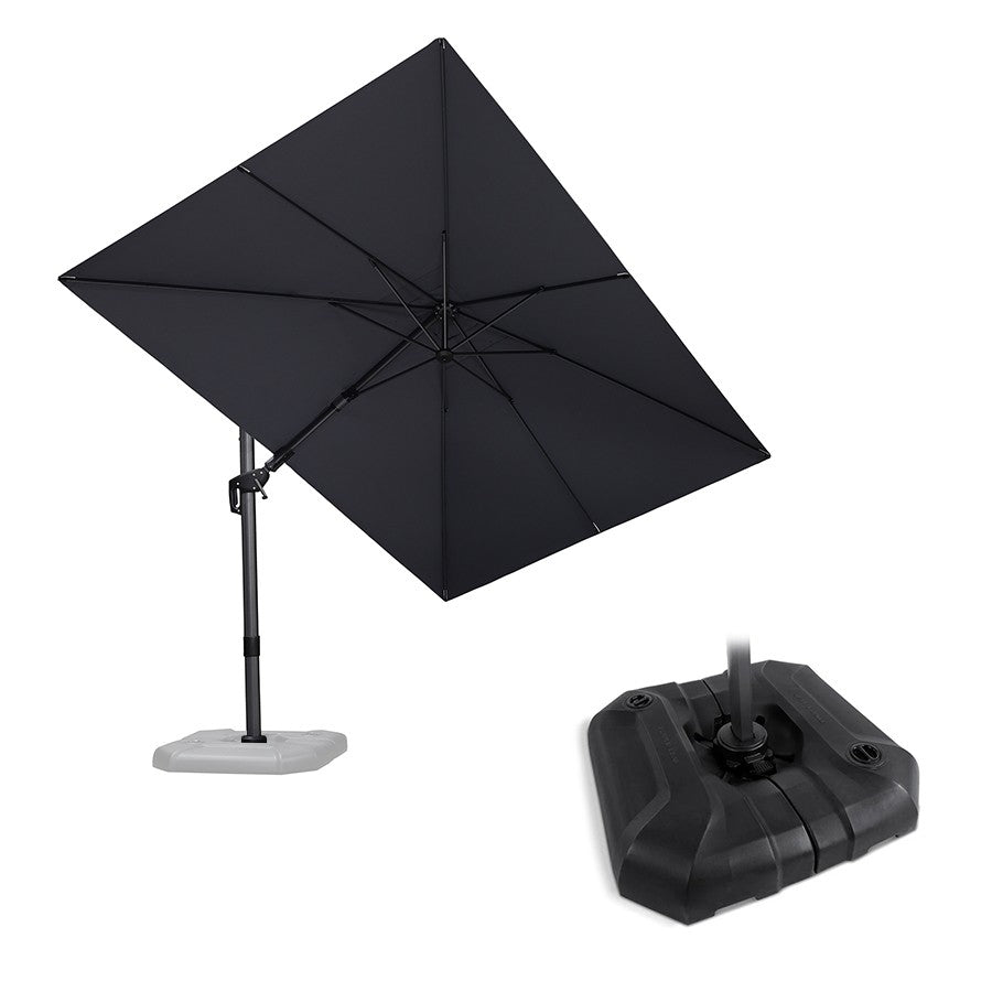 PURPLE LEAF Parasol Déporté Inclinable Gauche Droite Carré et Rectangulaire avec socle