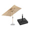 PURPLE LEAF Parasol Droit Inclinable Grain de Bois de Marché Carré Rectangle Rond avec socle