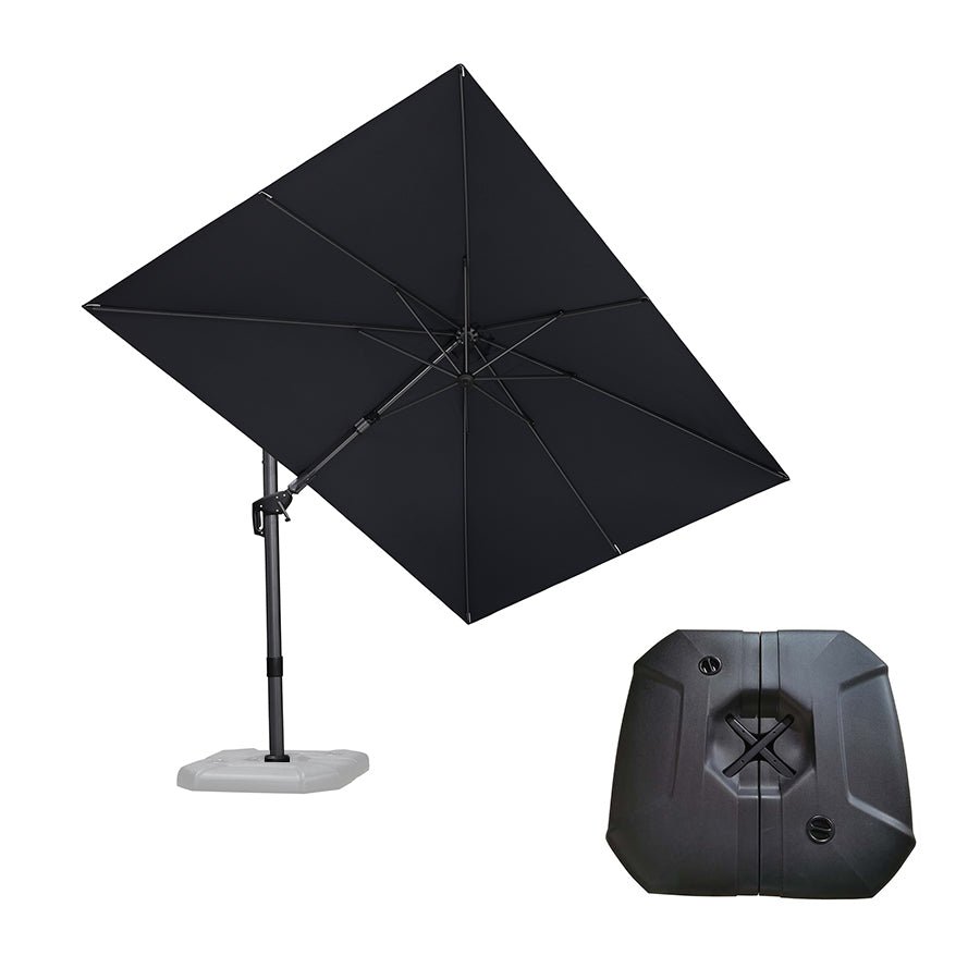 PURPLE LEAF Parasol Déporté Inclinable Gauche Droite Carré et Rectangulaire avec socle