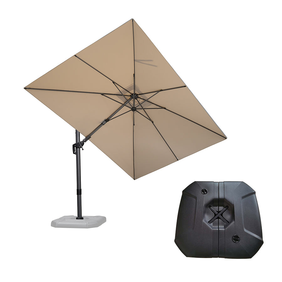 PURPLE LEAF Parasol Déporté Inclinable Gauche Droite Carré et Rectangulaire avec socle
