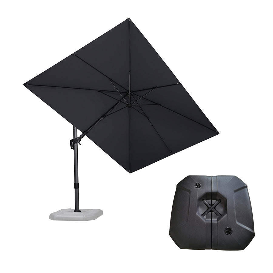 PURPLE LEAF Parasol Déporté Inclinable Gauche Droite Carré et Rectangulaire avec socle
