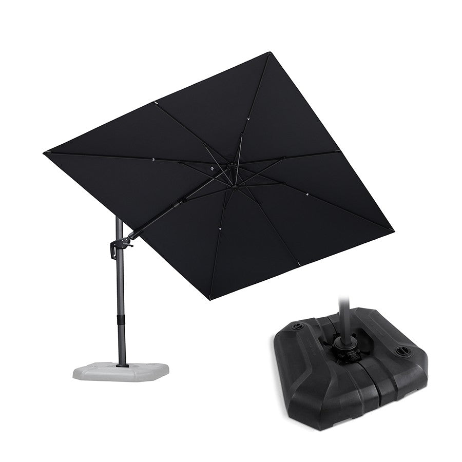 PURPLE LEAF Parasol Déporté Inclinable Gauche Droite Carré et Rectangulaire avec socle